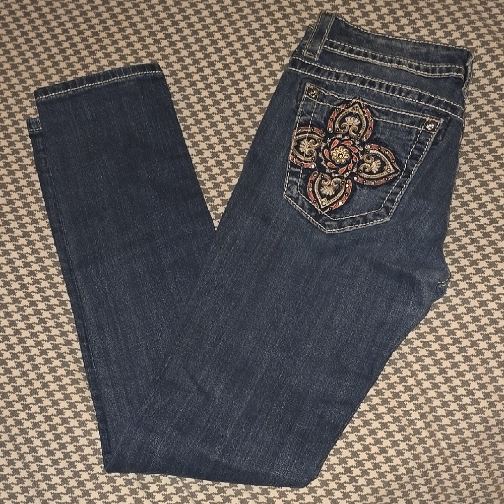 Embroidered Blue Jeans